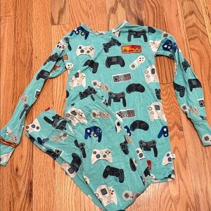 Posh Peanut Teal Video Game Controller Pajama Set
